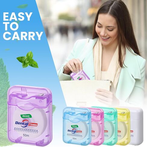 Geiserairailie 72 Pack Dental Lwors Bulk 50m كل النعناع رعاية الفم للأسنان للأسنان وحماية اللثة (Mint Green) in Saudi Arabia