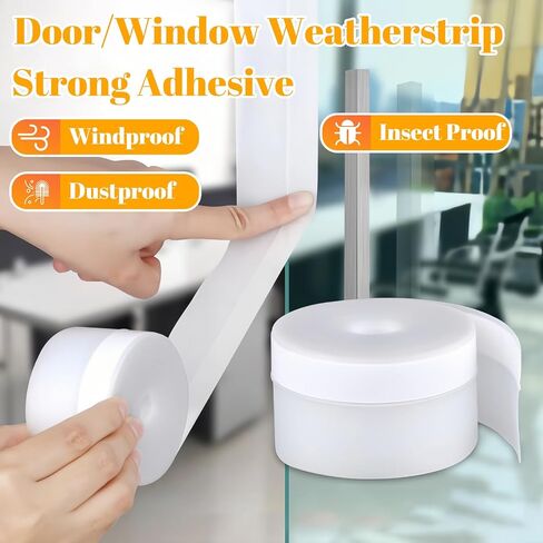 Strong Adhesive Brush Weather Stripping for Sliding Windows and Door Frames - Seal Strip for,Dustproof, Soundproofing,Waterproof, and Windproof - Durable and Wear Resistant,33 FT,Grey(10m in Saudi Arabia