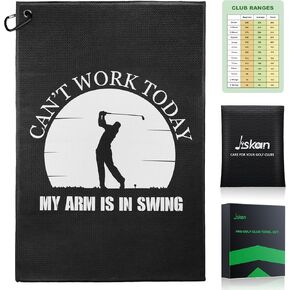 من منشفة الجولف ميكروفيات (16 "× 24") مع كيس مقطع وسعة تخزين ، مناشف غولف مضحكة لأكياس الجولف بارد جولف هدايا الجولف للرجال غولف ترس غولف أشياء (أسود) in Kuwait