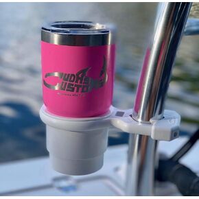 Marine Boat Cup Holder Universal Clamp-on Mount, Cuda Cup/Smart Cup Technology, Weatherproof Cup Holders for Boats, Treestands, Bikes & More fits 2 inch to 1 1/2 inch Outside Diameter in Saudi Arabia