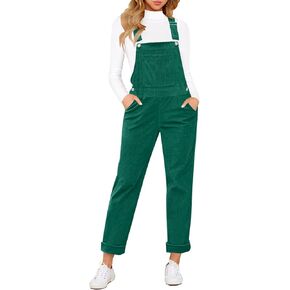 LookbookStore Womens Overalls Corduroy Bib Adjustable Straps Fashion Jumpsuit Overall for Women with Pocket in Saudi Arabia