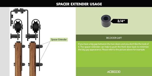 Homacer Sliding Barn Door Hardware Black Rustic 3/4“ Spacer Extender-Set of 6 in Saudi Arabia