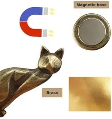 Cat Hinge Head, Decorative Toppers - Vintage Door Hinge Magnets, 2024 Bronzed Cat Gargoyles, Home Decoration (Honeycomb 4) in Kuwait