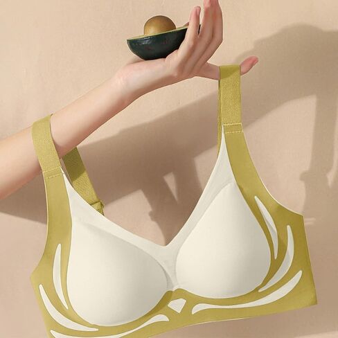 Womens Patchwork Seamless Bra No Intronwire Comfort Push Up Bras Soft Wireless Bralette Coverage Coverage Sport Everyday in Kuwait