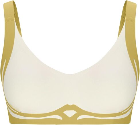 Womens Patchwork Seamless Bra No Intronwire Comfort Push Up Bras Soft Wireless Bralette Coverage Coverage Sport Everyday in Kuwait