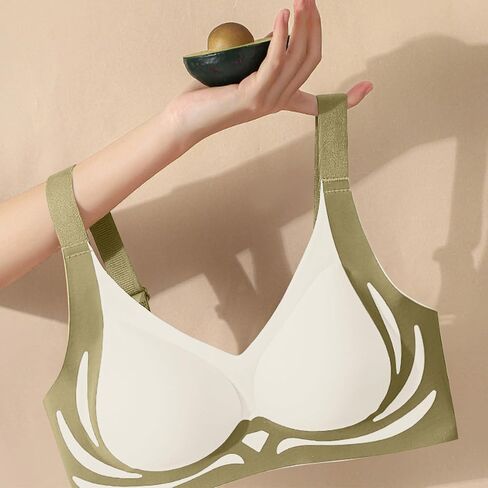 Womens Patchwork Seamless Bra No Intronwire Comfort Push Up Bras Soft Wireless Bralette Coverage Coverage Sport Everyday in Kuwait