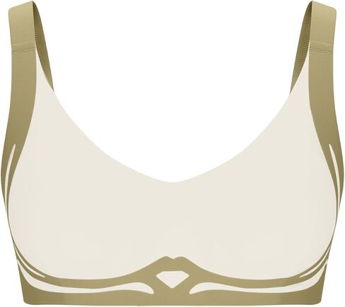 Womens Patchwork Seamless Bra No Intronwire Comfort Push Up Bras Soft Wireless Bralette Coverage Coverage Sport Everyday in Kuwait