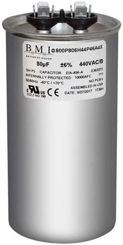 USA Run Capacitor 80 UF 80 MFD 370 VAC / 440 VAC 2-1/2" Round Heavy Duty in Saudi Arabia