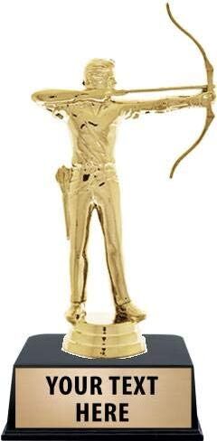 Crown Awards Archery Trophies with Custom Engraving, 6" Personalized Male Archery Trophy On Black Base Prime in Saudi Arabia