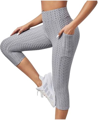 لقب لطف طماق للنساء السيطرة على البطن scrunch غنيمة اليوغا capris عالية الخصر مضاد للسيلوليت لباس ضيق in Kuwait