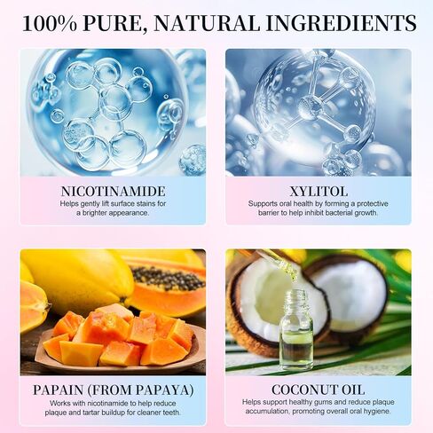معجون أسنان تبييض النياسيناميد 2 PCS ، معجون أسنان مكثف بالنياسيناميد ، وتنفس الأسنان وتنفسه الطازج ، معجون الأسنان اللطيف العميق ، تعزيز صحة اللثة ، نكهة النعناع والخوخ 3.53 أوقية in Kuwait