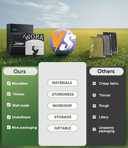 Golf Towel Microfiber (16" X 24") with Clip and Storage Bag, Funny Golf Towels for Golf Bags Cool Golf Accessories Golf Gifts for Men Golf Gear Golf Stuff (Black) in Kuwait