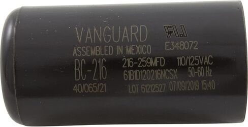 Vanguard Start مكثف ، 216-259 MFD ، 115V ، 1-7/16 "× 2-3/4" in Saudi Arabia