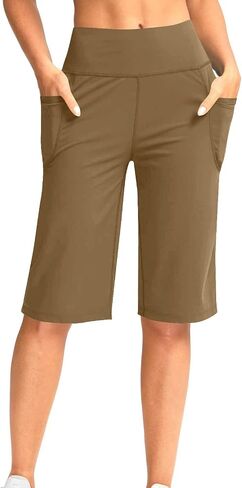 Capri Short Pants for Women Knee Length Wide Leg Shorts Yoga Dressy Casual Summer Capris with Pockets in Saudi Arabia