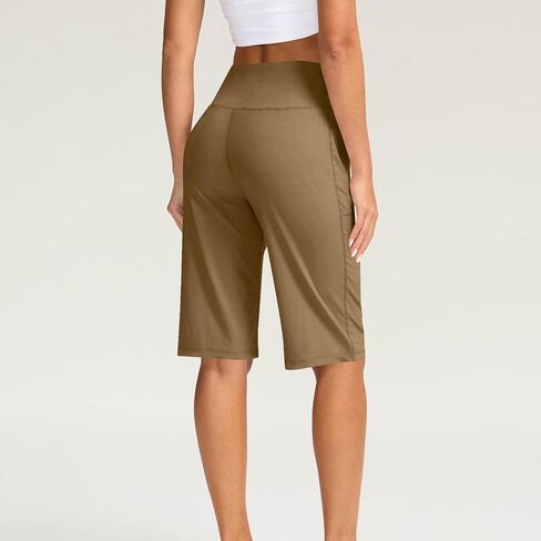 Capri Short Pants for Women Knee Length Wide Leg Shorts Yoga Dressy Casual Summer Capris with Pockets in Saudi Arabia