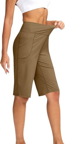 Capri Short Pants for Women Knee Length Wide Leg Shorts Yoga Dressy Casual Summer Capris with Pockets in Saudi Arabia