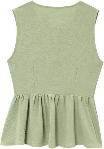 Women's Two-Piece Bow Decorated Vest Elastic Waist Solid Color Pants Set in Saudi Arabia