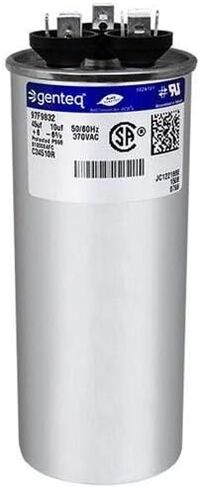 97F9832 - 45 + 10 UF MFD 370 VALT VAC - Genteq Round Dual Run Capacitor Upgrade in Saudi Arabia