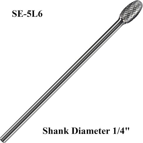 SE-5 Tungsten Carbide Burr Rotary File Oval Egg Shape Double Cut with 1/4''Shank for Die Grinder Drill Bit in Saudi Arabia