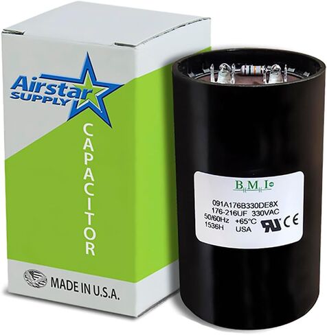 BMI Replacement Start Capacitor - 176-216 x 330 VAC with Resistor - Replaces Trane CPT01808, CPT02328, CPT00320, CPT00950 in Saudi Arabia