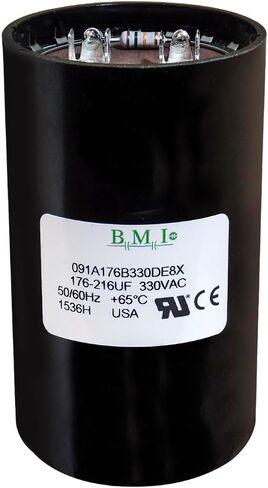 BMI Replacement Start Capacitor - 176-216 x 330 VAC with Resistor - Replaces Trane CPT01808, CPT02328, CPT00320, CPT00950 in Saudi Arabia