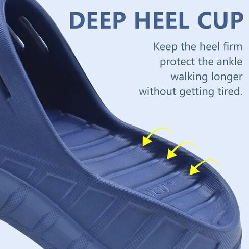 GPOS Mens Sport Recovery Sandals Plantar Fasciitis Thick Cushion Slides Sandals Lightweight Comfort Orthotic Slippers in Saudi Arabia
