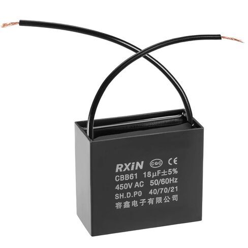 مكثف مروحة السقف UXCELL CBB61 18UF 450V AC 2 الأسلاك المكثف المكثفات البولي بروبيلين in Saudi Arabia