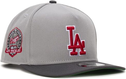 New Era La Los Angeles Dodgers 9fifty A-Frame Cooperstown 60th Senivary (1958-2018) CAPTE SNAPBACK CAP ، قبعة قابلة للتعديل باللون الأحمر. in Kuwait