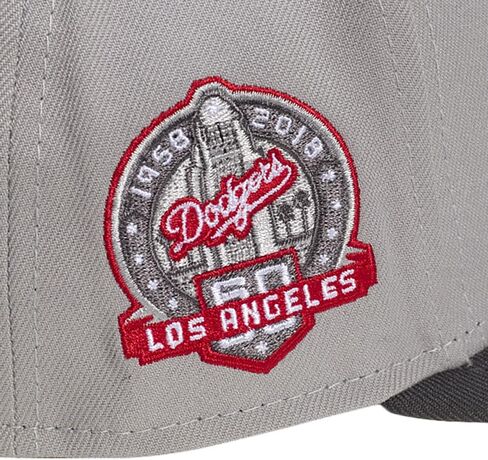 New Era La Los Angeles Dodgers 9fifty A-Frame Cooperstown 60th Senivary (1958-2018) CAPTE SNAPBACK CAP ، قبعة قابلة للتعديل باللون الأحمر. in Kuwait