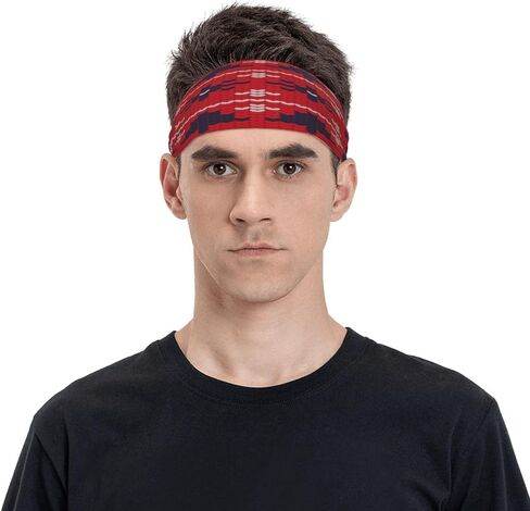 Native American Southwestern Navajo Art Sports Fitness Headband, Sweat Resistant Headband, Hair Band, Breathable Sweat Wicking Fitness Equipment Headbands for Women Men, Black in Saudi Arabia