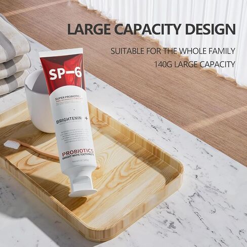 2PCS SP-6 Probiotic Whitening Toothpaste, Enhanced Formula with 6 Probiotics for Teeth Whitening and Gum Health, Enamel-Safe, Fluoride-Free, Fresh Mint Flavor, Ultra whitening and Fresh Breath in Saudi Arabia