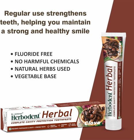 Herbodent® Herbal Clove Toothpaste - 6.53 oz Pack of 1 | Natural Herbs - Clove, Babool, Bakul and More | Daily use Toothpaste in Kuwait