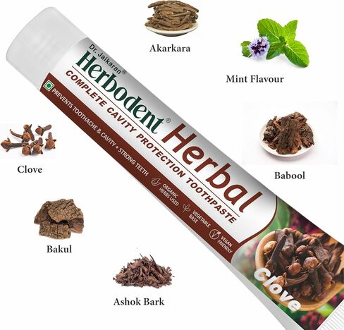 Herbodent® Herbal Clove Toothpaste - 6.53 oz Pack of 1 | Natural Herbs - Clove, Babool, Bakul and More | Daily use Toothpaste in Kuwait