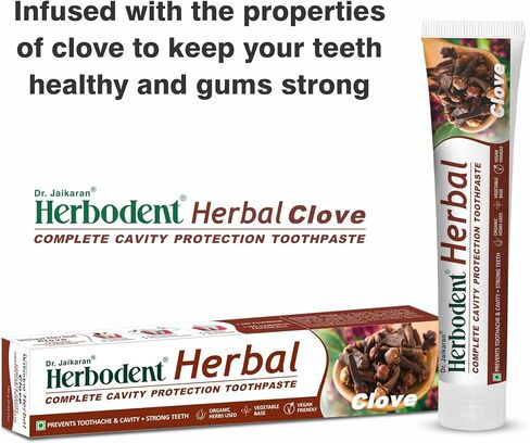 Herbodent® Herbal Clove Toothpaste - 6.53 oz Pack of 1 | Natural Herbs - Clove, Babool, Bakul and More | Daily use Toothpaste in Kuwait
