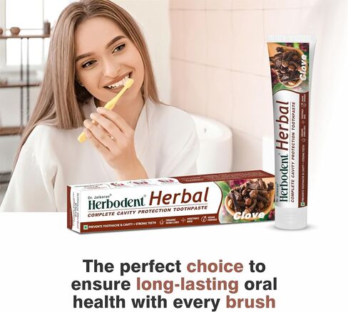 Herbodent® Herbal Clove Toothpaste - 6.53 oz Pack of 1 | Natural Herbs - Clove, Babool, Bakul and More | Daily use Toothpaste in Kuwait