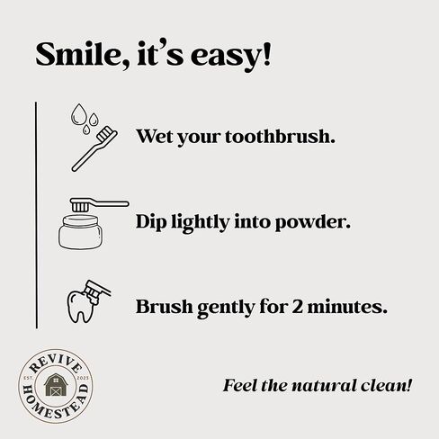 Hydroxyapatite Tooth Powder بواسطة Revive Homestead | مسحوق معجون الأسنان المذكر | خالية من الفلورايد | تبييض | كل طبيعية | 2 أوقية جرة الزجاج العنبر (خالية من التحلية) (2 أوقية ، نعناع طبيعي) in Saudi Arabia