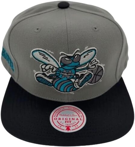 Mitchell & Ness Charlotte Hornets NBA Storm Front HWC Snapback Hat Cap Gray/Black in Kuwait