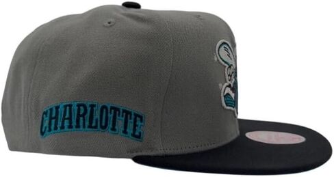Mitchell & Ness Charlotte Hornets NBA Storm Front HWC Snapback Hat Cap Gray/Black in Kuwait