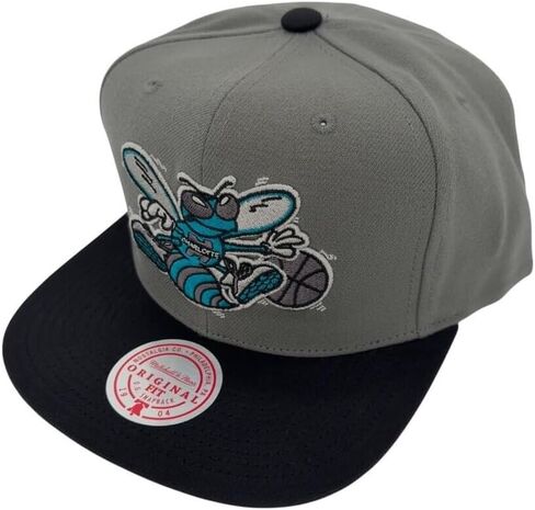 Mitchell & Ness Charlotte Hornets NBA Storm Front HWC Snapback Hat Cap Gray/Black in Kuwait