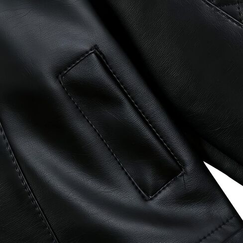 Noubeau Toddler Boys Girls Motorcycle Faux Leather Jackets Coat Winter Outwear for 1-5Y in Kuwait