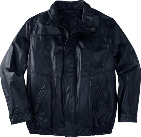 KingSize Men's Big & Tall Leather Bomber Jacket in Saudi Arabia