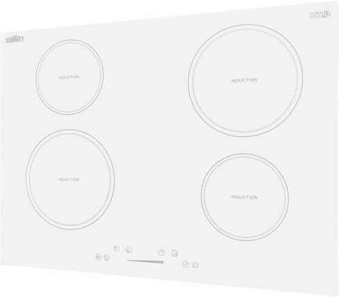Summit Appliance SINC5B36W 36" Wide 208-240V 4-Zone Built-in Induction Cooktop in White Glass with Touch Controls, Automatic Shutoff, Residual Heat Indicator Light, Timer Function and Child Lock in Kuwait