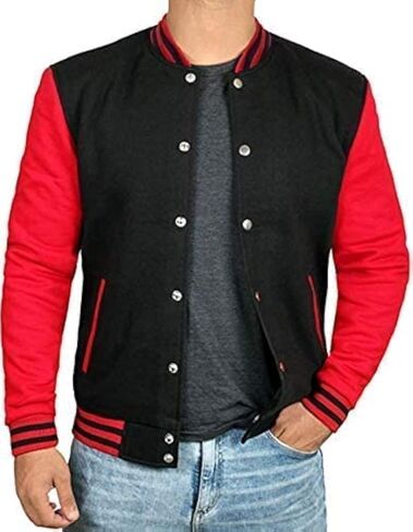 Men's Yellow and Black Baseball Varsity Letterman Lightweight Jacket in Kuwait