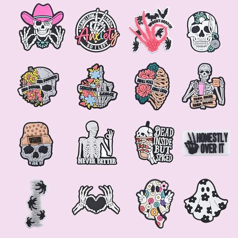 XQNB PVC Shoe Charms Horror Movie Halloween Shoe Decorations Accessories Fit Bracelets Wristband Kids Girl Boys Adults Party Favor Gifts in Kuwait