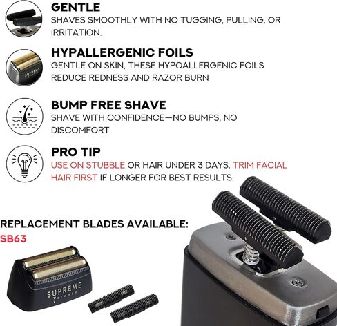Barber Haircut Kit by SUPREME TRIMMER - Hair Trimmer & Men's Foil Shaver Professional Beard Trimmer - ST5220 & STF602 (Black Bundle) in Saudi Arabia