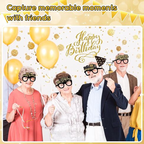 24 قطعة نظارات عيد ميلاد سعيد 60 نظارات شمسية مبتكرة نظارات شمسية حفلة عيد ميلاد نظارات شمسية نظارات ورقية مع إطار نظارات سوداء وكلمات ذهبية للنساء لوازم تزيين حفلات أعياد الميلاد in Kuwait