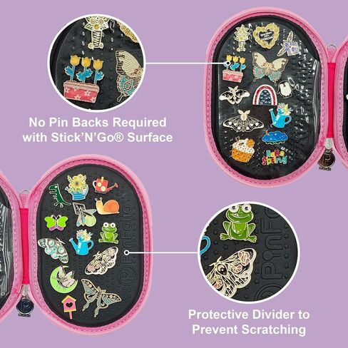 PinFolio Go Pin Display Bag, Lightweight & Compact Sports & Disney Pin Book Designed for Loungefly Backpacks & Easy Trading Up to 40 1-Inch Enamel Pins (Black) in Saudi Arabia