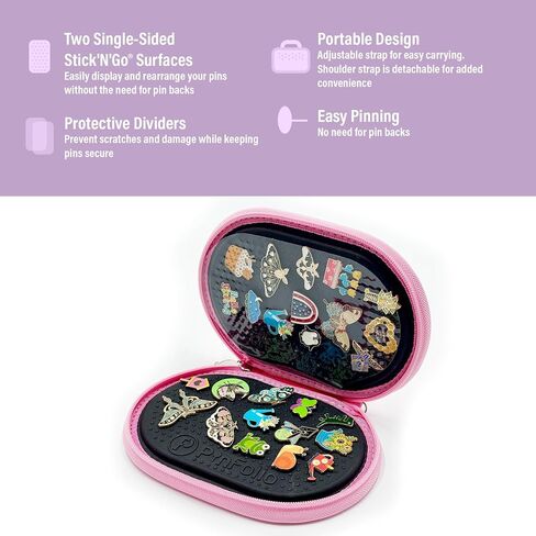 PinFolio Go Pin Display Bag, Lightweight & Compact Sports & Disney Pin Book Designed for Loungefly Backpacks & Easy Trading Up to 40 1-Inch Enamel Pins (Black) in Saudi Arabia