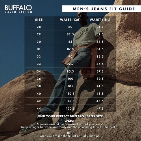 Buffalo David Bitton Men's Relaxed Straight Driven Jeans, Authentic Blue, 32 30 in Saudi Arabia