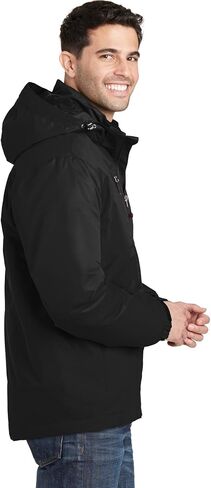 Port Authority Men's Waterproof Polyfill 3-in-1 Jacket-Rich Red/Black-L in Saudi Arabia